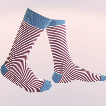Bordo Çizgili Unisex Çorap 3'lü