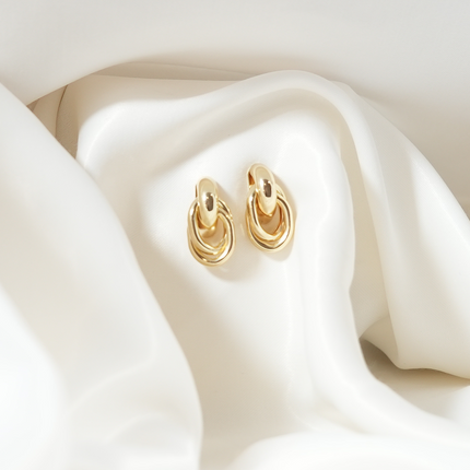 Çelik Örgü Model Gold Renk Küpe